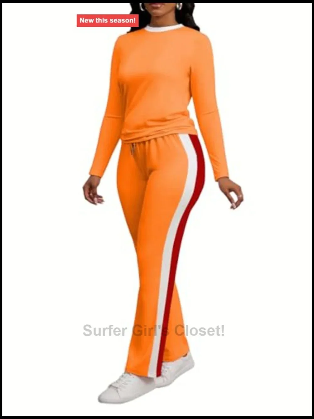 Long Sleeve Colorblock Sweatsuit 2 Piece Set Lounge Tracksuit